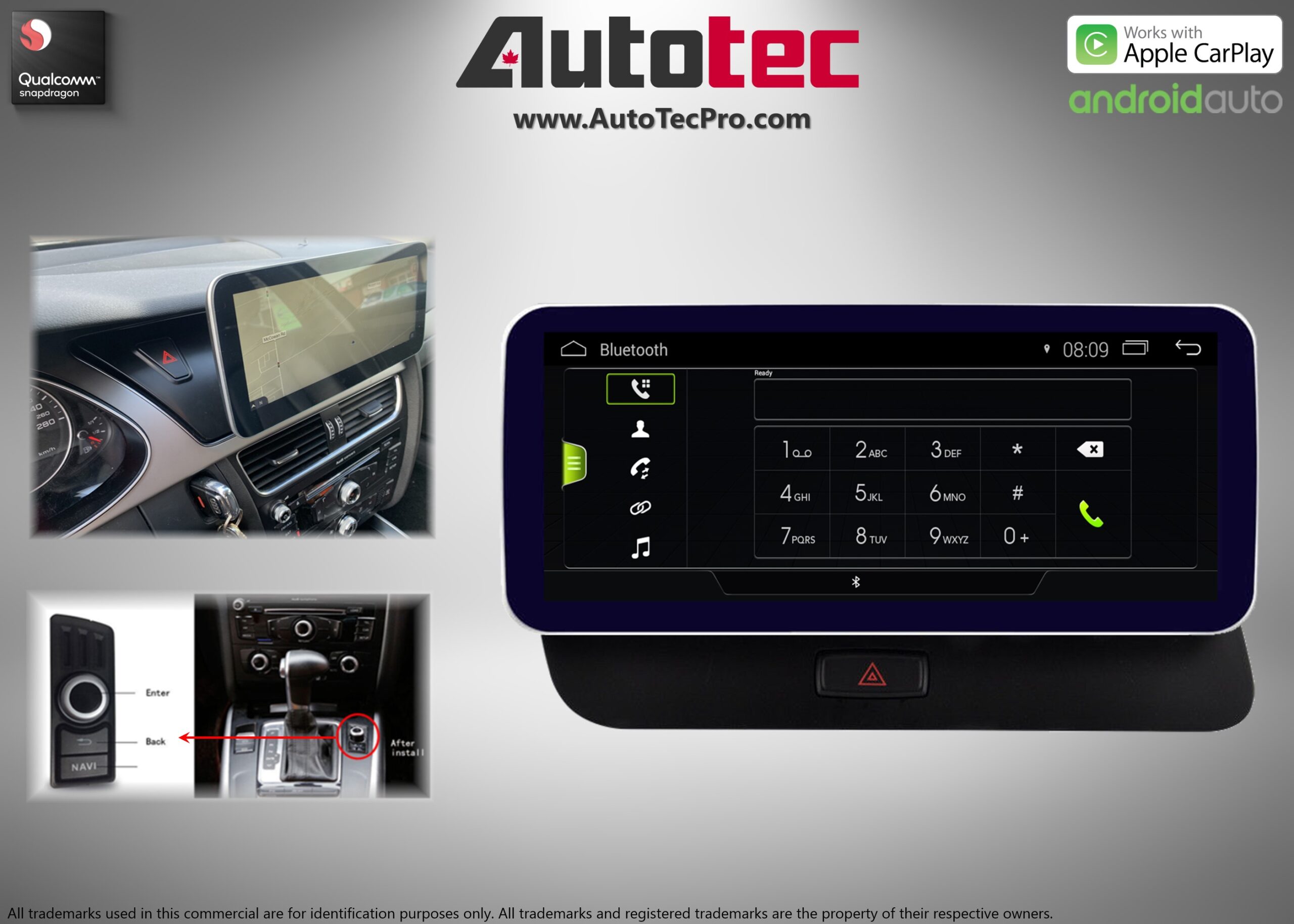 AUDI Q5 / SQ5 (2008 – 2018) OEM FIT 10.25″ / 12.3″ HD IPS Touch-Screen Android Navigation & Infotainment System | Android 14 | GPS | BT | Wifi | 4G LTE | CarPlay | Android Auto | Camera | MMI-3G | MMI-3G+