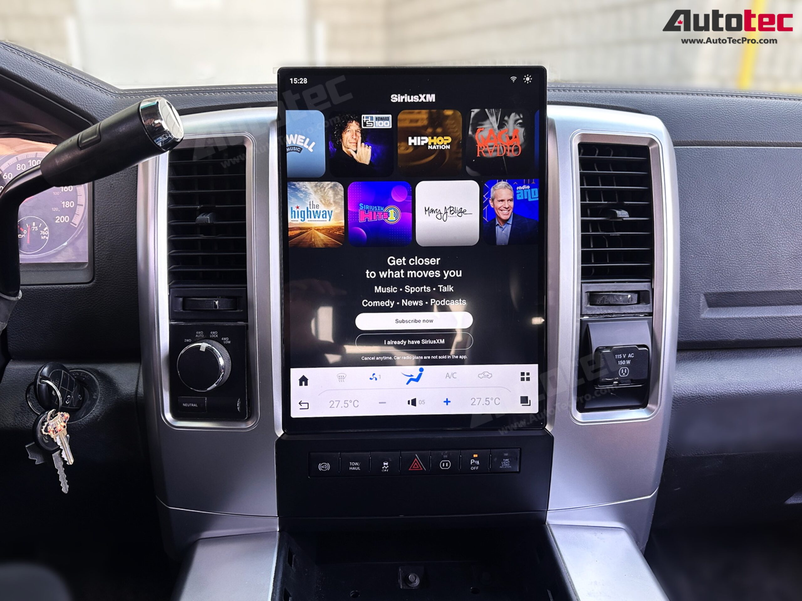 Dodge RAM (2009 – 2012) 13.8″ HD Tesla-Style Navigation & Infotainment System | Android 13 | GPS | BT | Wifi | CarPlay | Android Auto | 4G LTE