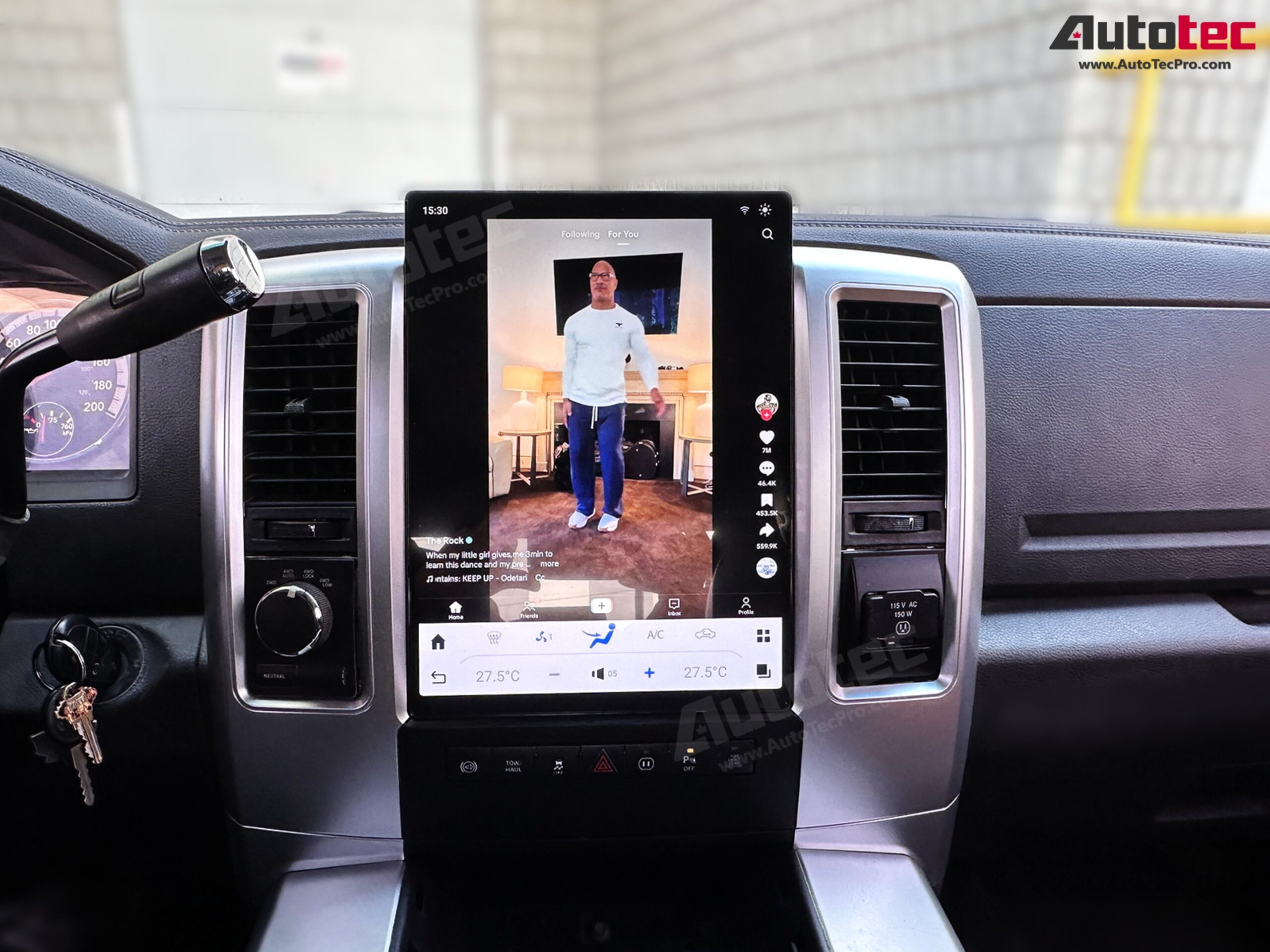 Dodge RAM (2009 – 2012) 13.8″ HD Tesla-Style Navigation & Infotainment System | Android 13 | GPS | BT | Wifi | CarPlay | Android Auto | 4G LTE