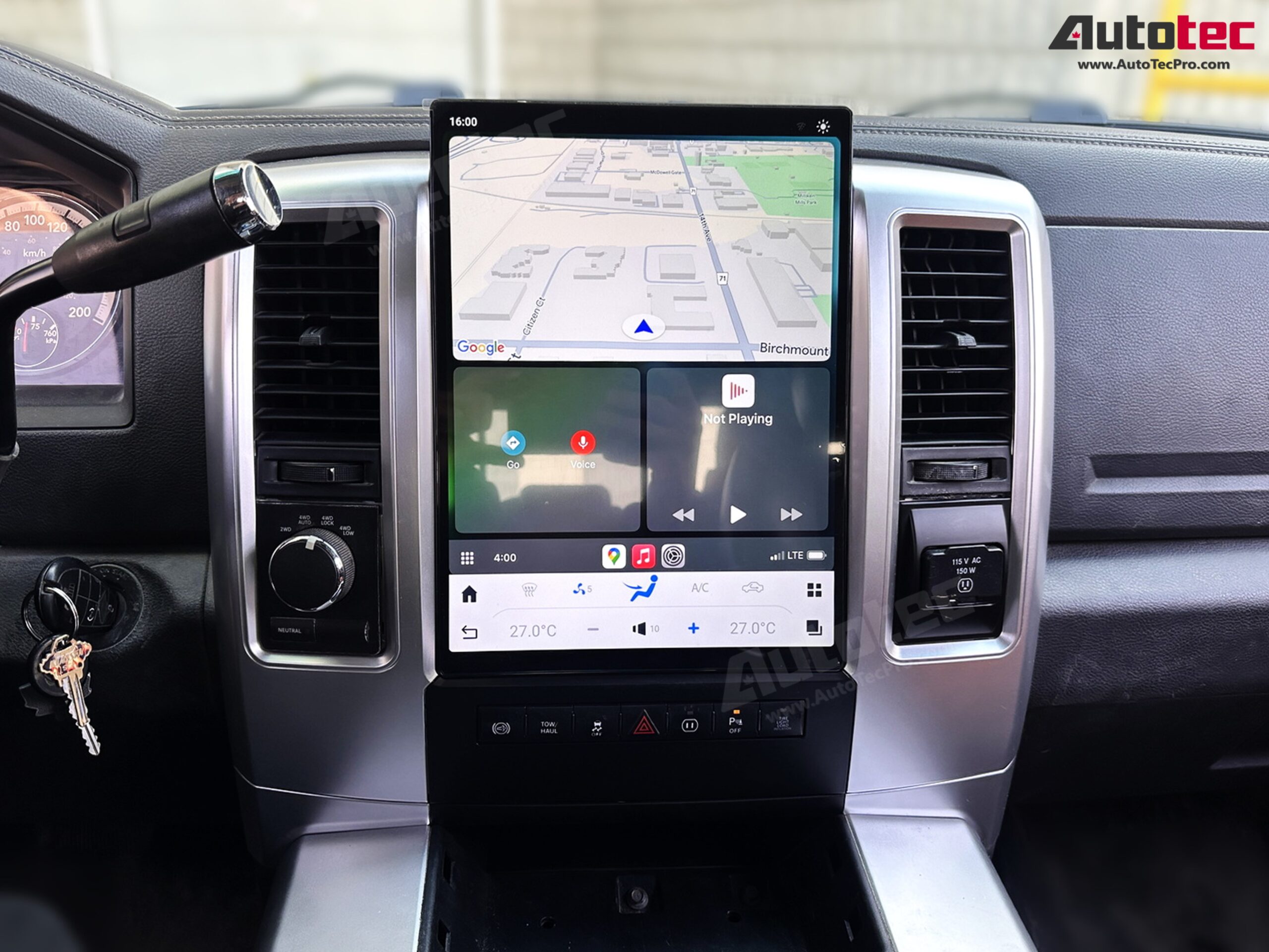 Dodge RAM (2009 – 2012) 13.8″ HD Tesla-Style Navigation & Infotainment System | Android 13 | GPS | BT | Wifi | CarPlay | Android Auto | 4G LTE