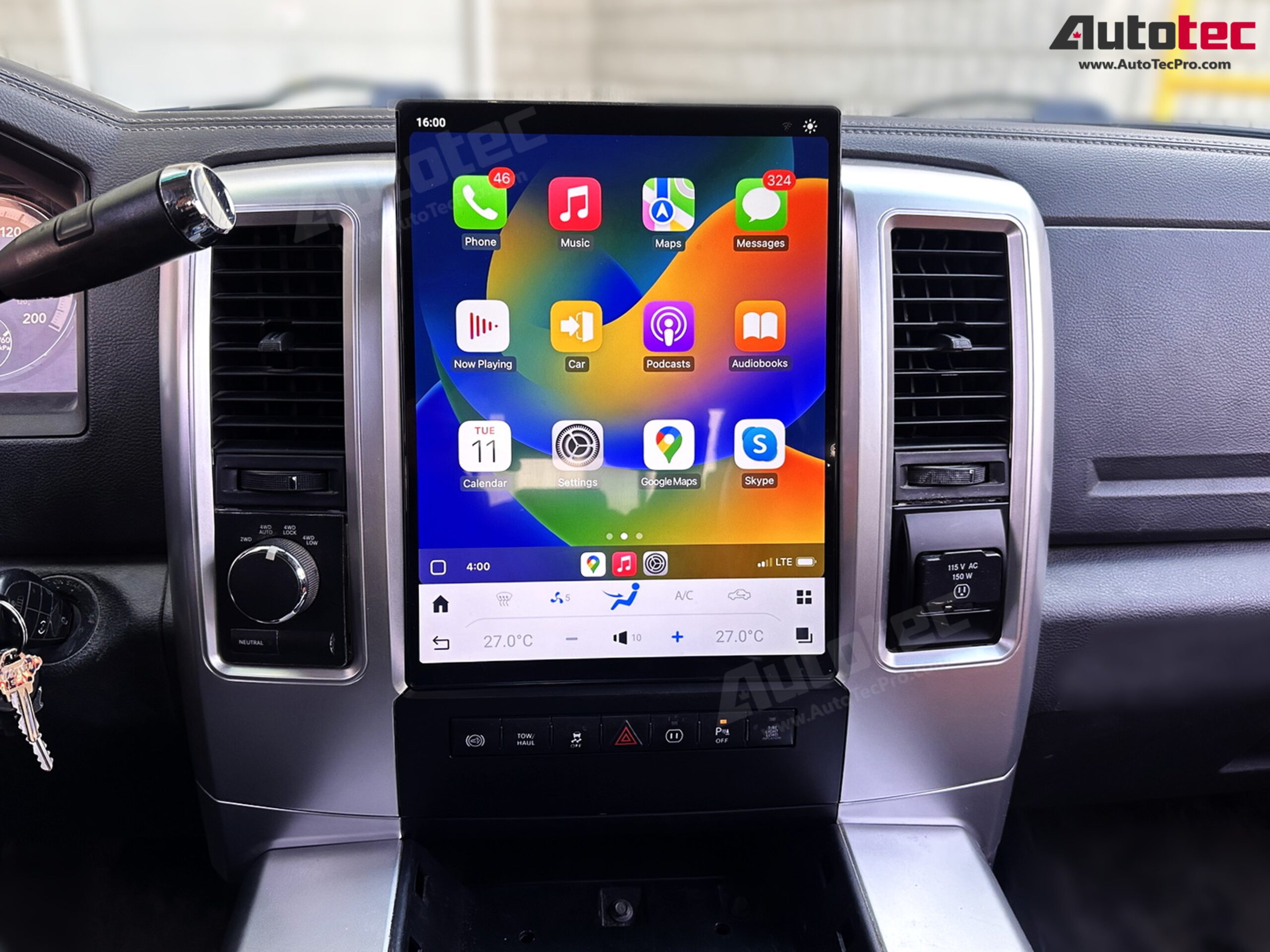 Dodge RAM (2009 – 2012) 13.8″ HD Tesla-Style Navigation & Infotainment System | Android 13 | GPS | BT | Wifi | CarPlay | Android Auto | 4G LTE