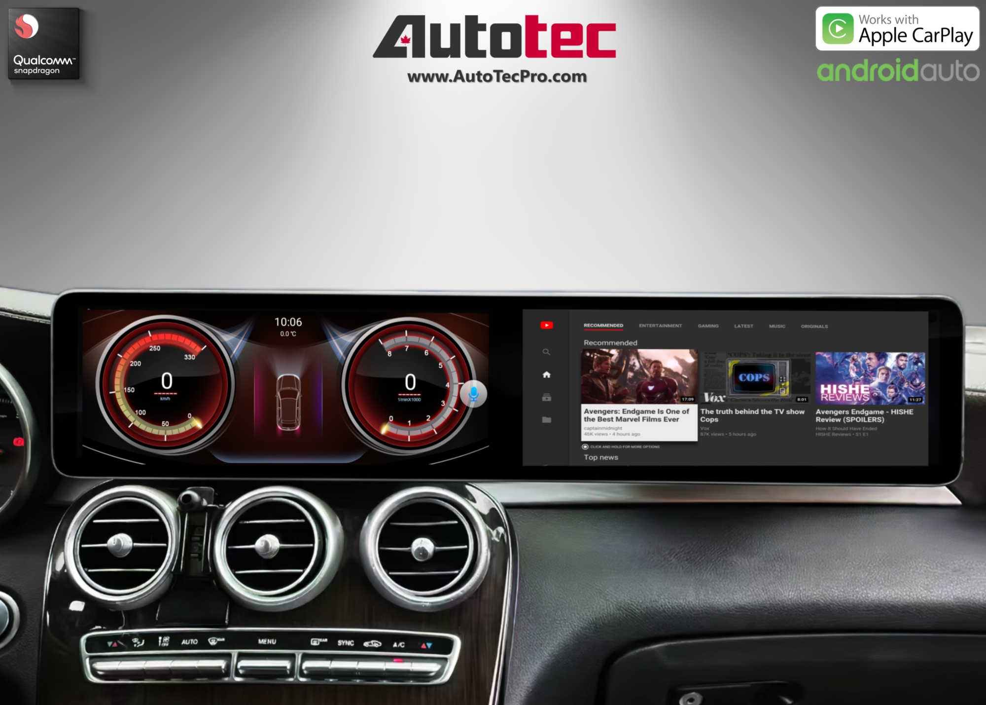 Mercedes-Benz C-Class / GLC (2015 – 2022) 12.3″ HD IPS Dual Touch-Screen Android Navigation & Infotainment System | Android 14 | GPS | BT | Wifi | 4G LTE | CarPlay