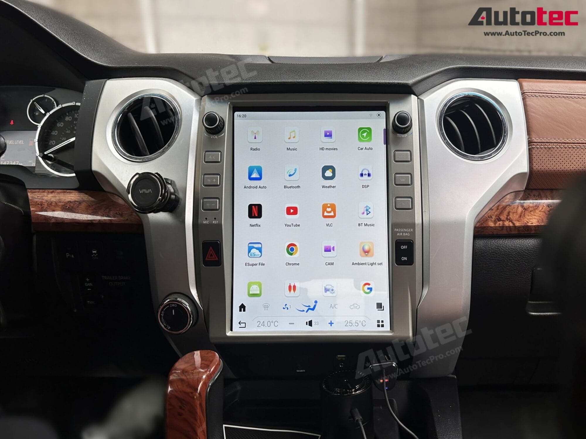 Toyota Tundra (2014 – 2021) 12.1″ HD Touch-Screen Android Navigation System | Android 13 | GPS | BT | WiFi | Camera | CarPlay