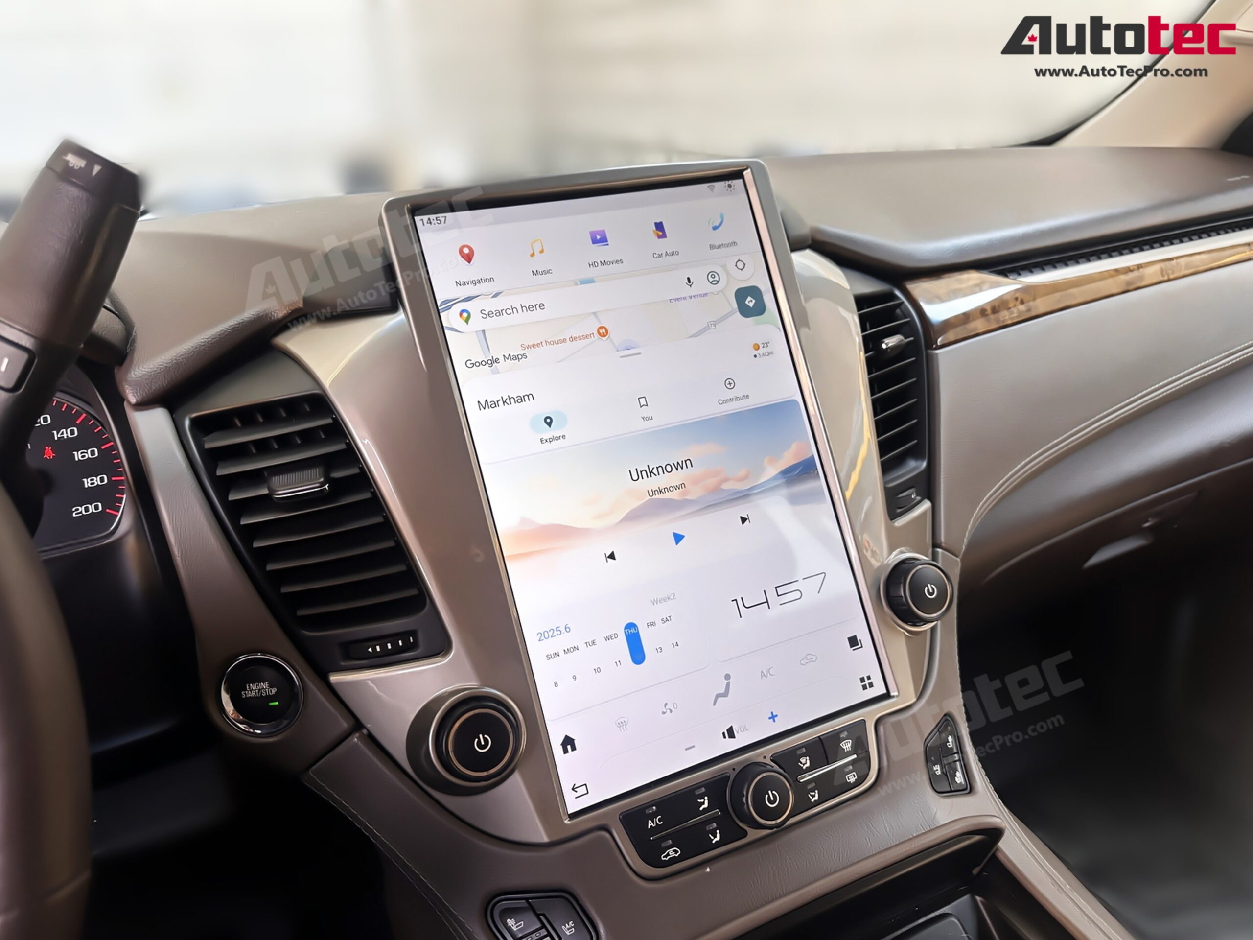 Chevrolet Tahoe / Suburban / GMC Yukon (2015 – 2020) 14.4″ IPS QHD 2K Touch-Screen Navigation & Infotainment System | Android 13 | GPS | BT | Wifi | CarPlay | Onstar | 4G LTE