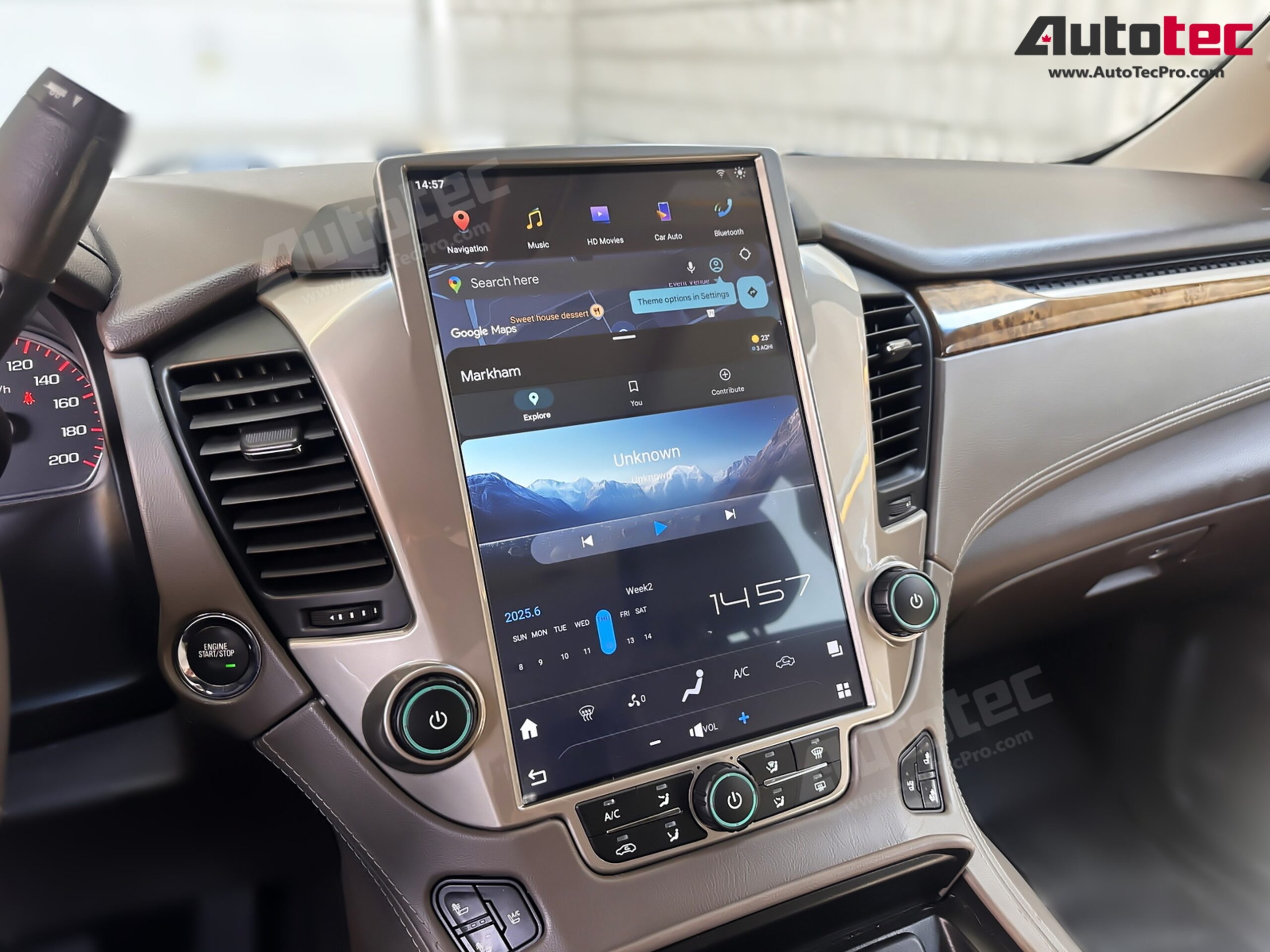 Chevrolet Tahoe / Suburban / GMC Yukon (2015 – 2020) 14.4″ IPS QHD 2K Touch-Screen Navigation & Infotainment System | Android 13 | GPS | BT | Wifi | CarPlay | Onstar | 4G LTE