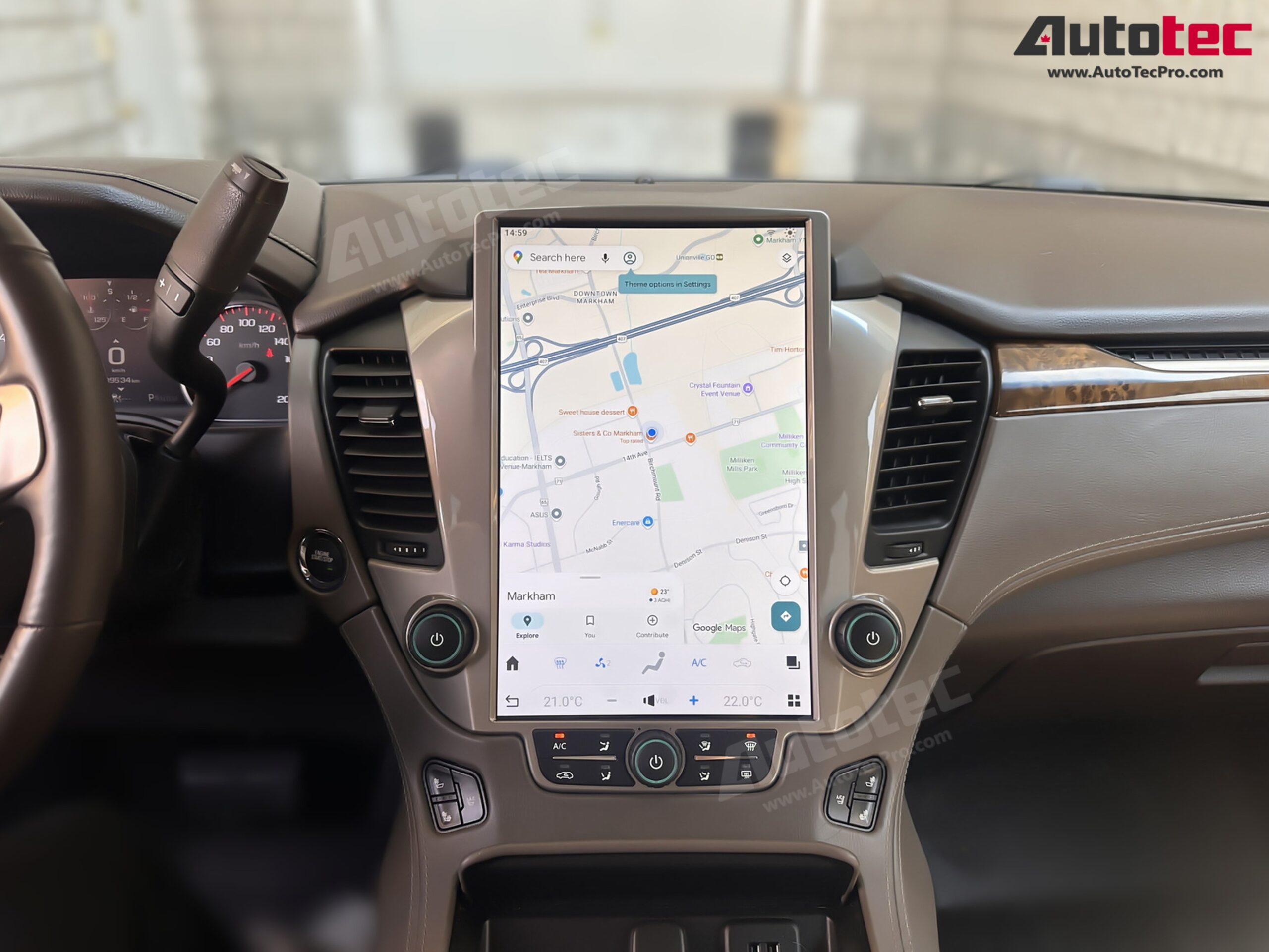 Chevrolet Tahoe / Suburban / GMC Yukon (2015 – 2020) 14.4″ IPS QHD 2K Touch-Screen Navigation & Infotainment System | Android 13 | GPS | BT | Wifi | CarPlay | Onstar | 4G LTE