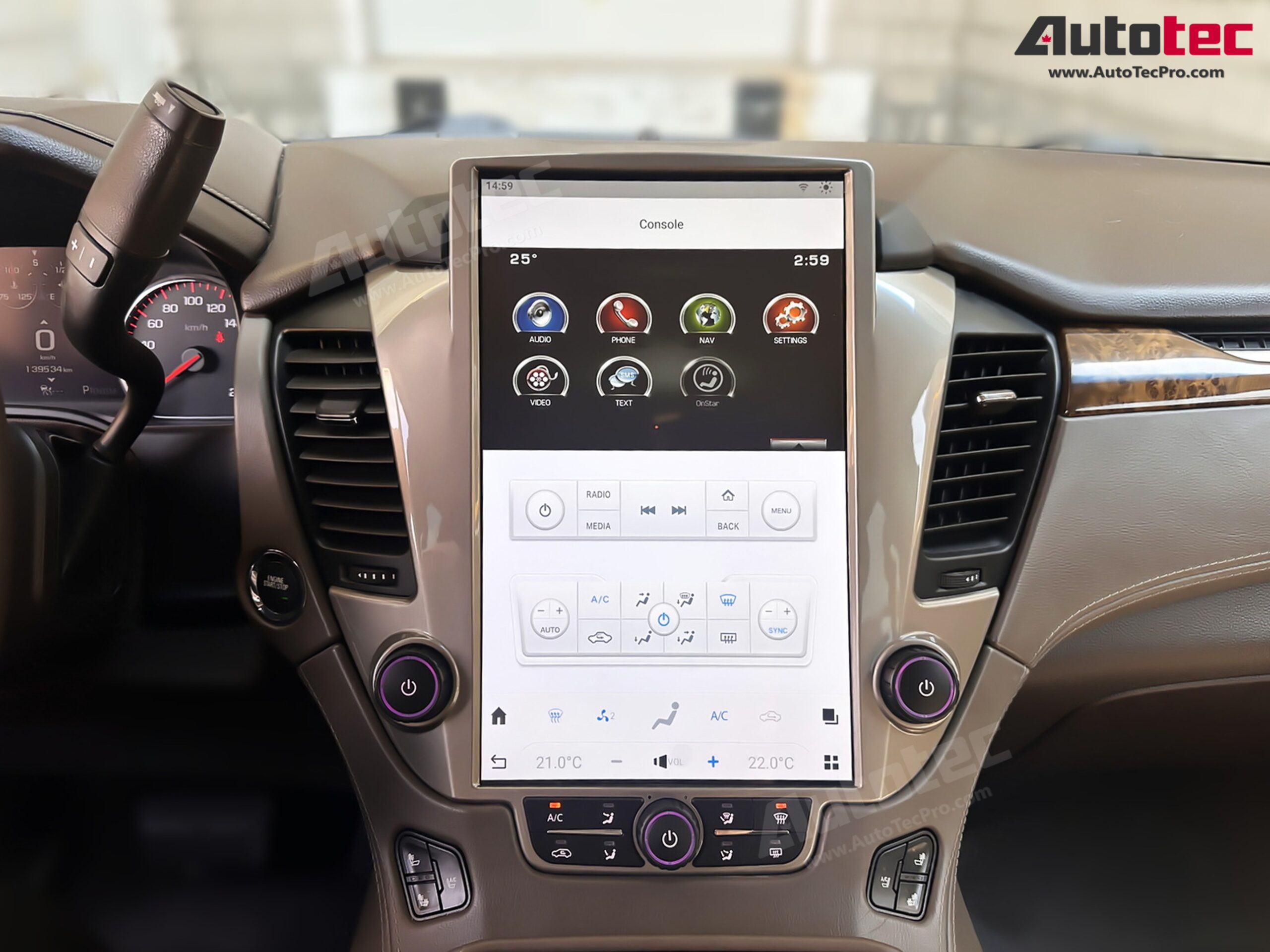 Chevrolet Tahoe / Suburban / GMC Yukon (2015 – 2020) 14.4″ IPS QHD 2K Touch-Screen Navigation & Infotainment System | Android 13 | GPS | BT | Wifi | CarPlay | Onstar | 4G LTE