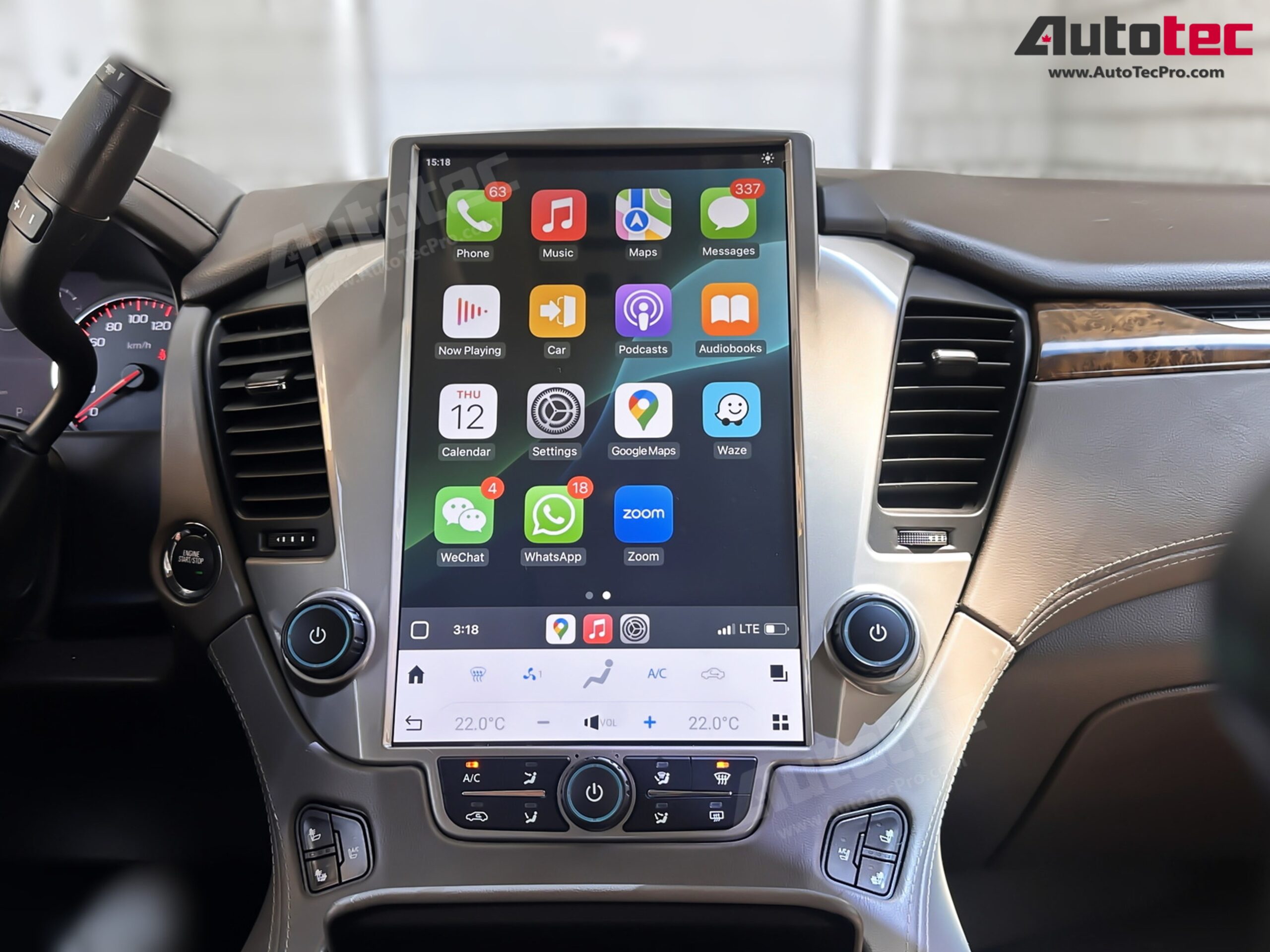 Chevrolet Tahoe / Suburban / GMC Yukon (2015 – 2020) 14.4″ IPS QHD 2K Touch-Screen Navigation & Infotainment System | Android 13 | GPS | BT | Wifi | CarPlay | Onstar | 4G LTE